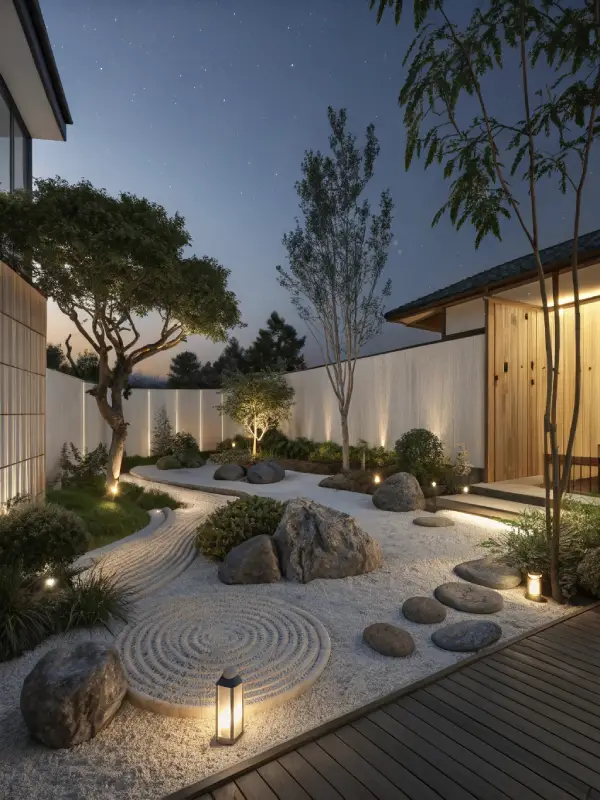 Créer un jardin zen avec éclairage